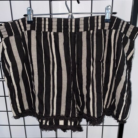 Lane Bryant plus sized striped black shorts EUC - Picture 1 of 6